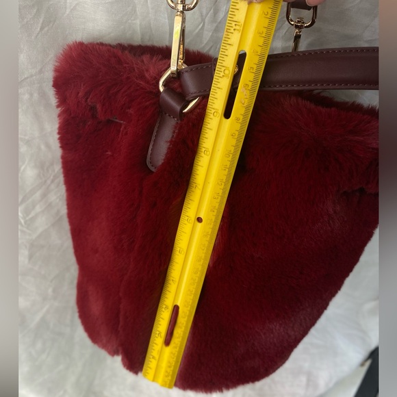 Faux Fur Crossbody  Bag  Red - Picture 17 of 17